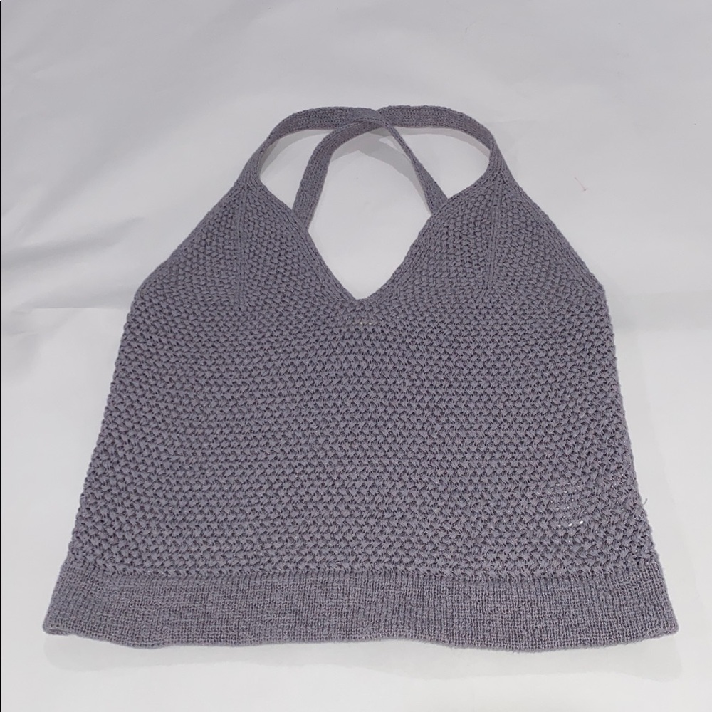 Cleo + Wolf Women's Sweater Knit Tank Cross Straps On Back Light Purple Size M - Picture 6 of 15